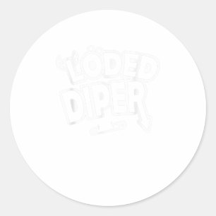 Pegatina Redonda Diper divertido - Buen regalo