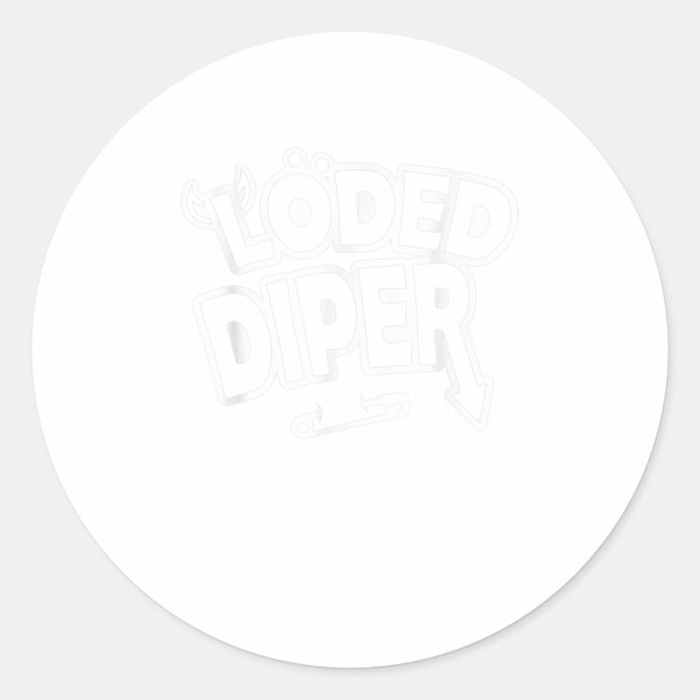 Pegatina Redonda Diper divertido - Buen regalo (Anverso)