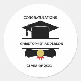 Pegatina Redonda Diploma de licenciatura de licenciatura en derecho