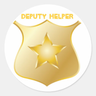 Pegatina Redonda Diputado Helper Badge