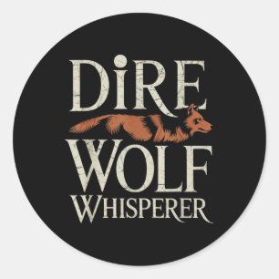 Pegatina Redonda Dire Wolf Whisperer Grunge