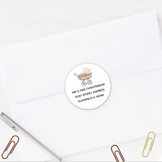 Pegatina Redonda Dirección de buggy de juguete de la época de la Se