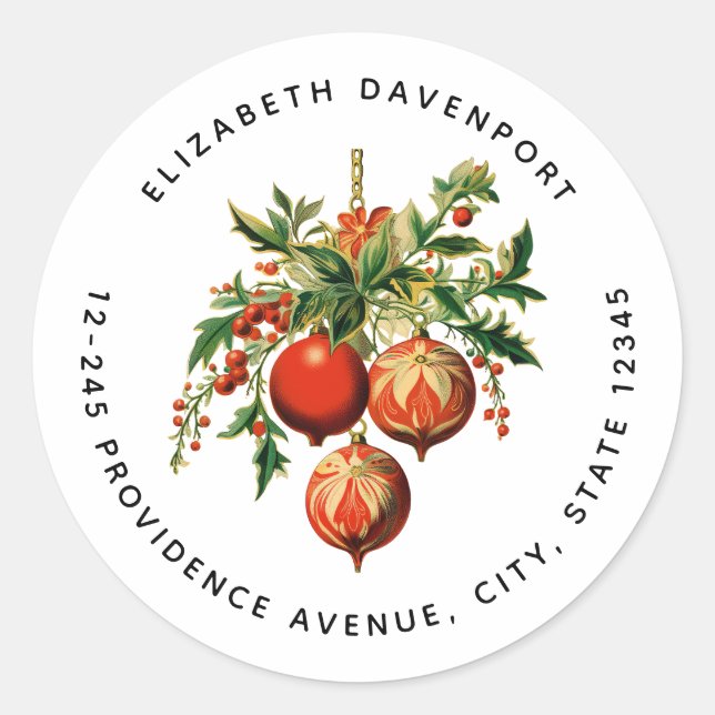 Pegatina Redonda Dirección de decoraciones de árbol de Navidad de G (Anverso)