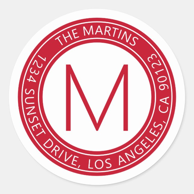 Pegatina Redonda Dirección de devolución circular o mensaje de text (Anverso)