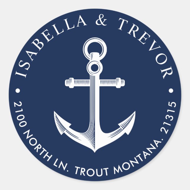 Pegatina Redonda Dirección de devolución de anclaje naumático (Anverso)