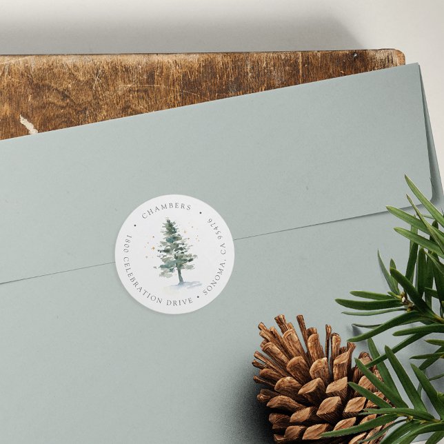 Pegatina Redonda Dirección de devolución de árbol de navidad del es (Subido por el creador)