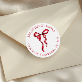 Pegatina Redonda Dirección de devolución de arco rojo de color de a