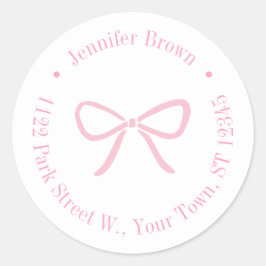 Pegatina Redonda Dirección de devolución de Baby Shower Girando ros