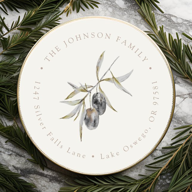 Pegatina Redonda Dirección de devolución de bifurcación Olive de co (Subido por el creador)