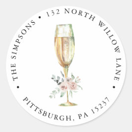 Pegatina Redonda Dirección de devolución de bronce y burbuja