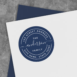 Pegatina Redonda Dirección de devolución de caligrafía de redondeo 