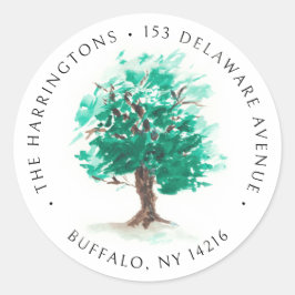 Pegatina Redonda Dirección de devolución de color de agua dibujada 