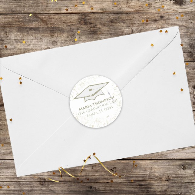 Pegatina Redonda Dirección de devolución de contenedor moderno simp (Subido por el creador)