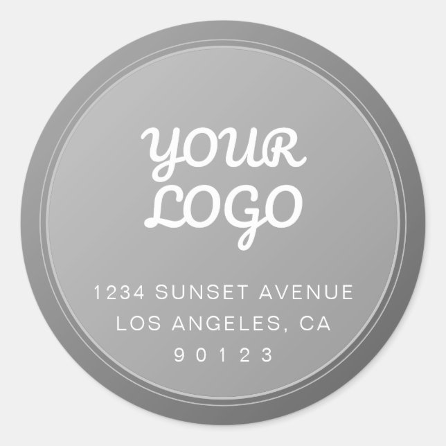 Pegatina Redonda Dirección de devolución de degradado gris única de (Anverso)