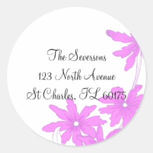 Pegatina Redonda Dirección de devolución de días rosados