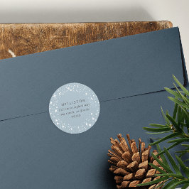 Pegatina Redonda Dirección de devolución de feriado de borde de ini