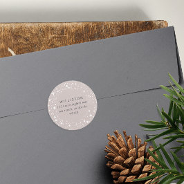 Pegatina Redonda Dirección de devolución de feriado de borde de ini