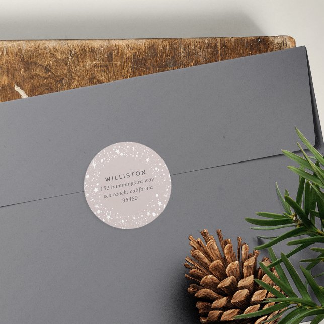 Pegatina Redonda Dirección de devolución de feriado de borde de ini (Subido por el creador)