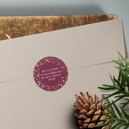 Pegatina Redonda Dirección de devolución de feriado de borde de ini