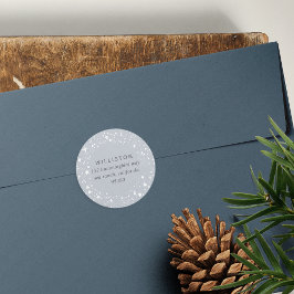 Pegatina Redonda Dirección de devolución de feriado de borde de ini