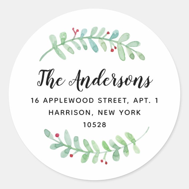 Pegatina Redonda Dirección de devolución de feriado de Merry Garlan (Anverso)