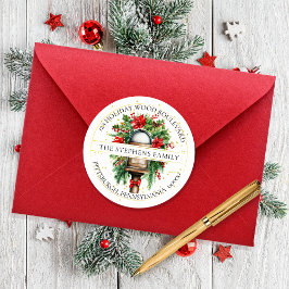 Pegatina Redonda Dirección de devolución de floral de buzón de vaca