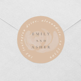 Pegatina Redonda Dirección de devolución de floral de color de agua