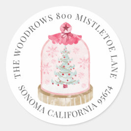 Pegatina Redonda Dirección de devolución de Globe de Nieve para nav