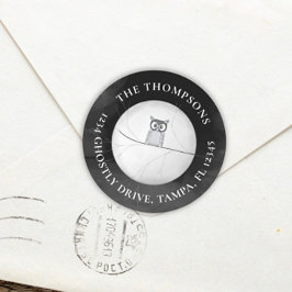 Pegatina Redonda Dirección de devolución de Halloween Spooky Scary 