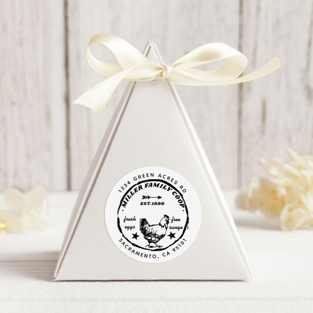 Pegatina Redonda Dirección de devolución de huevos frescos de Coop  (Subido por el creador)