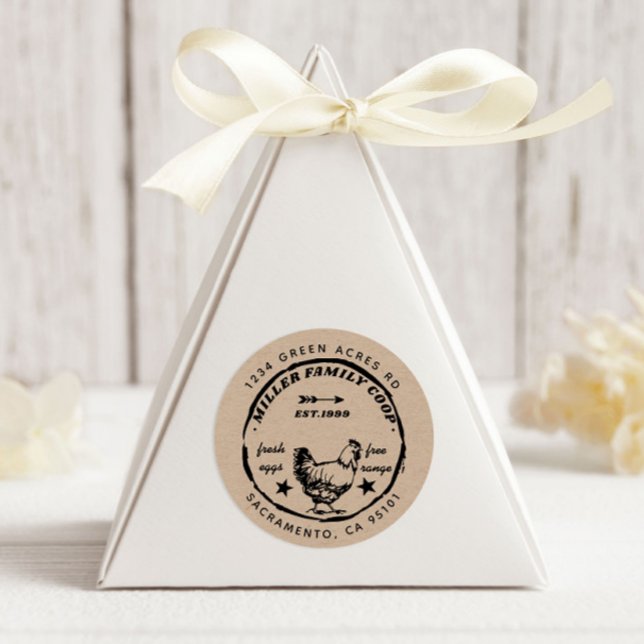 Pegatina Redonda Dirección de devolución de huevos frescos de Coop  (Subido por el creador)