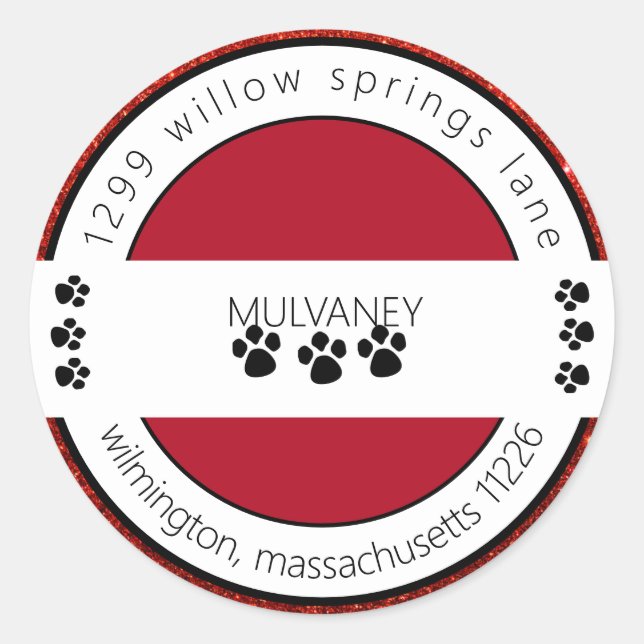 Pegatina Redonda Dirección de devolución de impresión de la hoja de (Anverso)