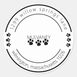 Pegatina Redonda Dirección de devolución de impresión de la página 