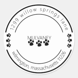 Pegatina Redonda Dirección de devolución de impresión de la página