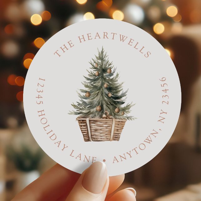 Pegatina Redonda Dirección de devolución de la cesta del árbol de n (Subido por el creador)