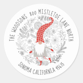 Pegatina Redonda Dirección de devolución de la familia de Navidades