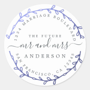 Pegatina Redonda Dirección de devolución de la futura Sra. Dark Blu