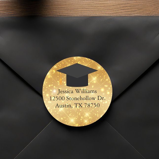 Pegatina Redonda Dirección de devolución de la Moda de graduación d (Subido por el creador)
