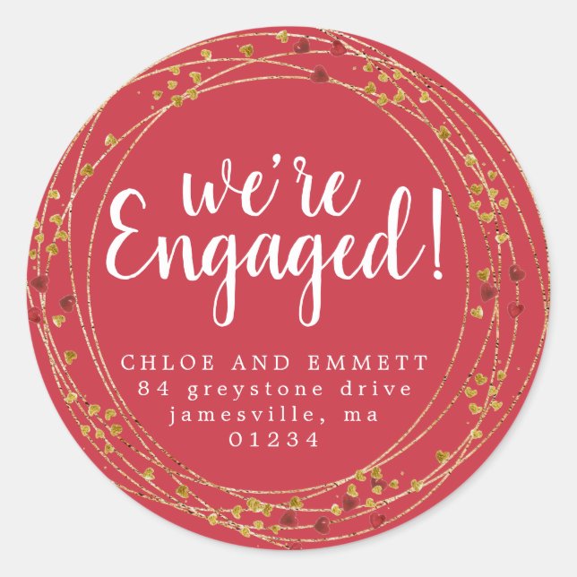 Pegatina Redonda Dirección de devolución de la parte de compromiso  (Anverso)