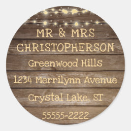 Pegatina Redonda Dirección de devolución de maderas y cadenas rusas