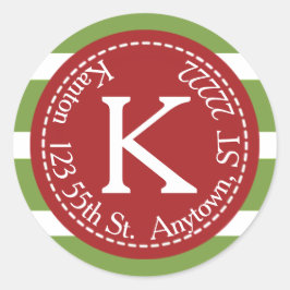 Pegatina Redonda Dirección de devolución de merry y Bright