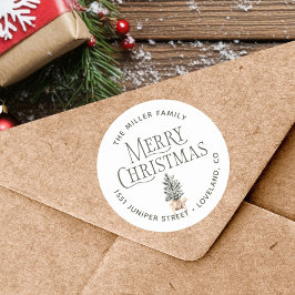 Pegatina Redonda Dirección de devolución de navidades
