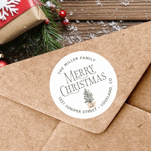 Pegatina Redonda Dirección de devolución de navidades (Subido por el creador)