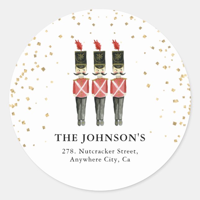 Pegatina Redonda Dirección de devolución de Navidades de nucleadore (Anverso)