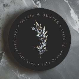 Pegatina Redonda Dirección de devolución de nombres de Boda de bifu