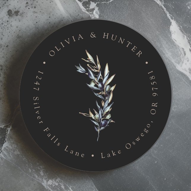 Pegatina Redonda Dirección de devolución de nombres de Boda de bifu (Subido por el creador)