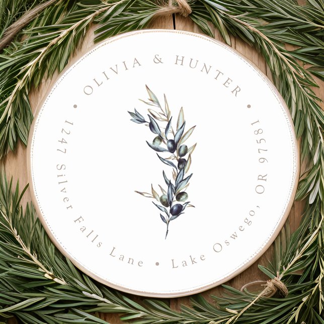 Pegatina Redonda Dirección de devolución de nombres de Boda de bifu (Subido por el creador)