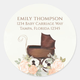 Pegatina Redonda Dirección de devolución de portaequipajes de venad