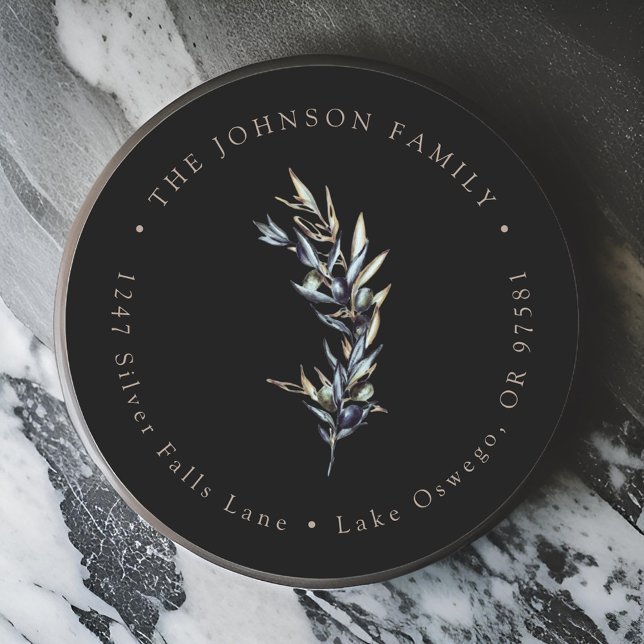 Pegatina Redonda Dirección de devolución de rama de olivo acuarela (Subido por el creador)