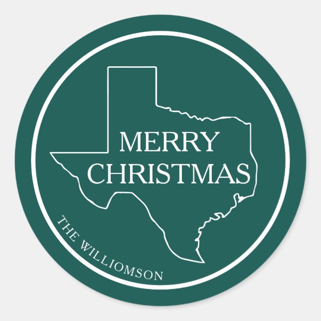 Pegatina Redonda Dirección de devolución de Texas (Anverso)